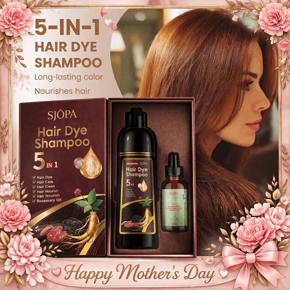 Hair Color Shampoo 5-in-1 Instant Gray Coverage Color Dyeing Conditioner 16.9oz – SJOPA No Ammonia Safe Natural Formula 12 Shades Unisex Men Women - product image