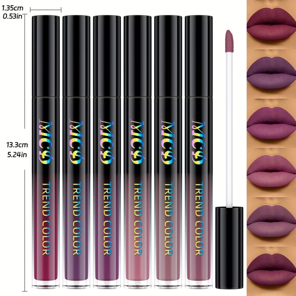 Matte Liquid Lipstick Set 6pcs Lip Glaze Long-Lasting Non-Sticky Non-Drying Colorfast Velvet Finish with Natural Scent Defines Lip Contour All-Day Wear Everyday Makeup Gift Set for - product image 5