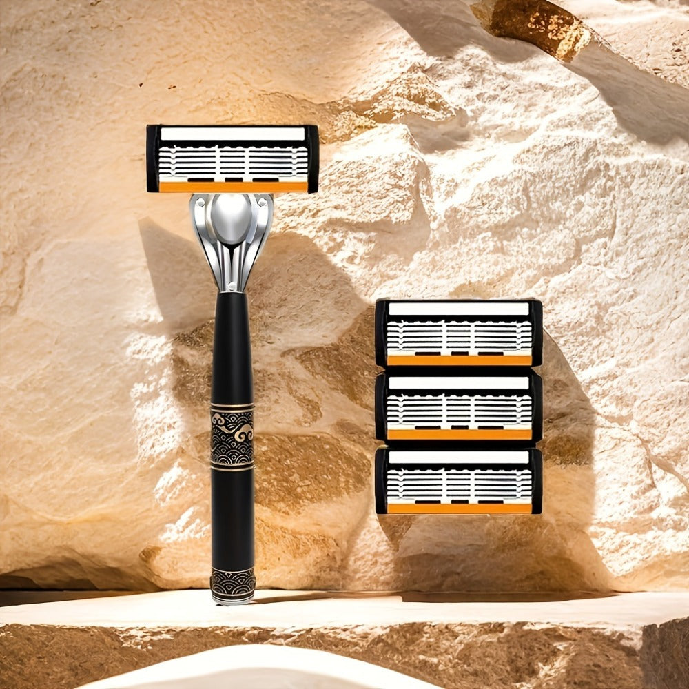 Men's Razor 6-Layer Blade Refill Kit with Handle Smooth Precise Shaving - Multiple Options 6 12 24 30 36 Blades Cartridge Razor Anti-Irritation Close Shave Grooming Gift for Men - product image 4