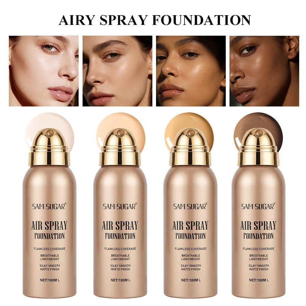 Waterproof Matte Foundation Spray — Long-Lasting Full Coverage Liquid Foundation, Sweat-Proof Transfer-Resistant Oil Control, Natural Finish for All Skin Types, 4 Shades for Women - product image
