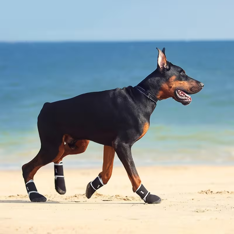 Dog Boots Waterproof Non-Slip Reflective Shoes for Medium & Large Dogs | Soft Wear-Resistant Paw Protector with Safety Reflective Tape, All-Season Dog Footwear - product image 5