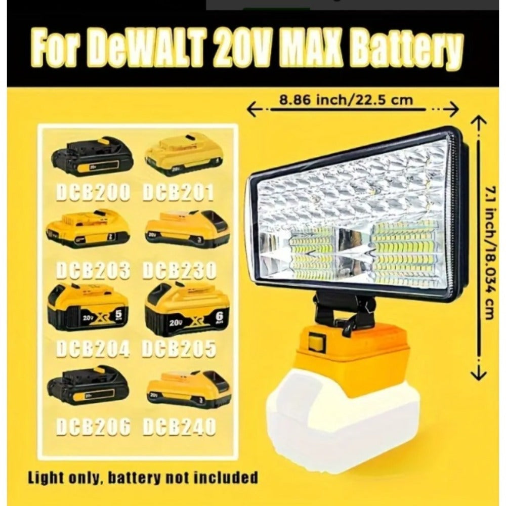 Cordless LED Work Light for DeWalt 20V Battery – 30W/90W 1800/5400 Lumen LED Floodlight | Battery Powered Work Light for Automotive Repair, Construction Site & Emergency Lighting | - product image 4
