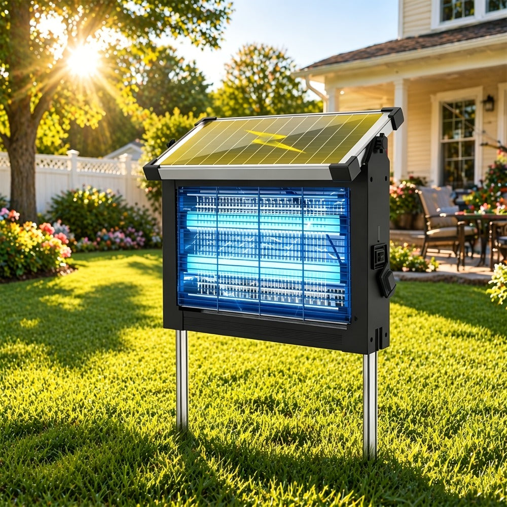 Solar Bug Zapper Outdoor 4200V – Solar Powered Mosquito Killer with Auto/Manual Dual Mode, 2100 Sq.Ft Coverage, 12H Runtime, 3-Way Charging, 10FT Cord, Safe for Family & Pets, for  - product image 3