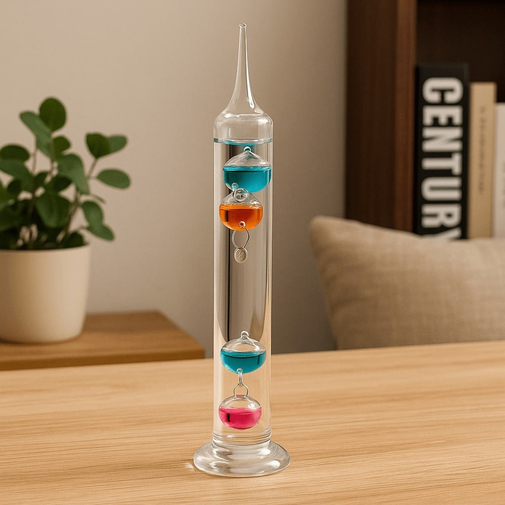 Galileo Thermometer Glass Multicolor Floating Spheres 9.5 Inch Decorative Temperature Display 16°C-28°C for Home Office Desk Science Decor Gift - product image 2
