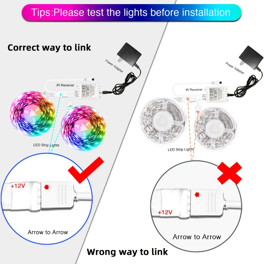 RGB LED Strip Lights 50ft/100ft – Color Changing Tape Light with 44-Key Remote, 20 Colors & 8 Modes, Easy Install, for Bedroom, Living Room, Kitchen, Bar, Wedding & Party Decoratio - product image 12