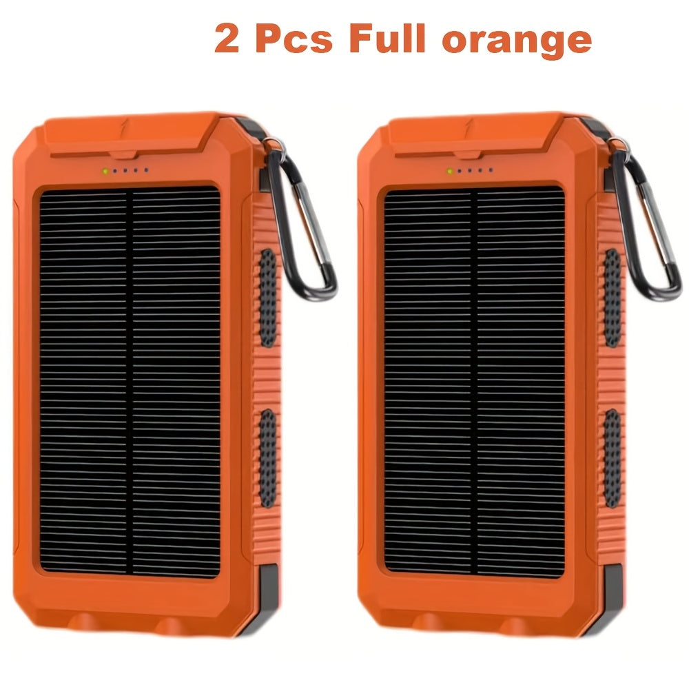 2pcs Solar Charger 20000Mah, 40000Mah, Portable Dual USB Output Solar Charging Panel, Fast Charging External Battery Pack, Built-In LED Flashlight Emergency - product image 3