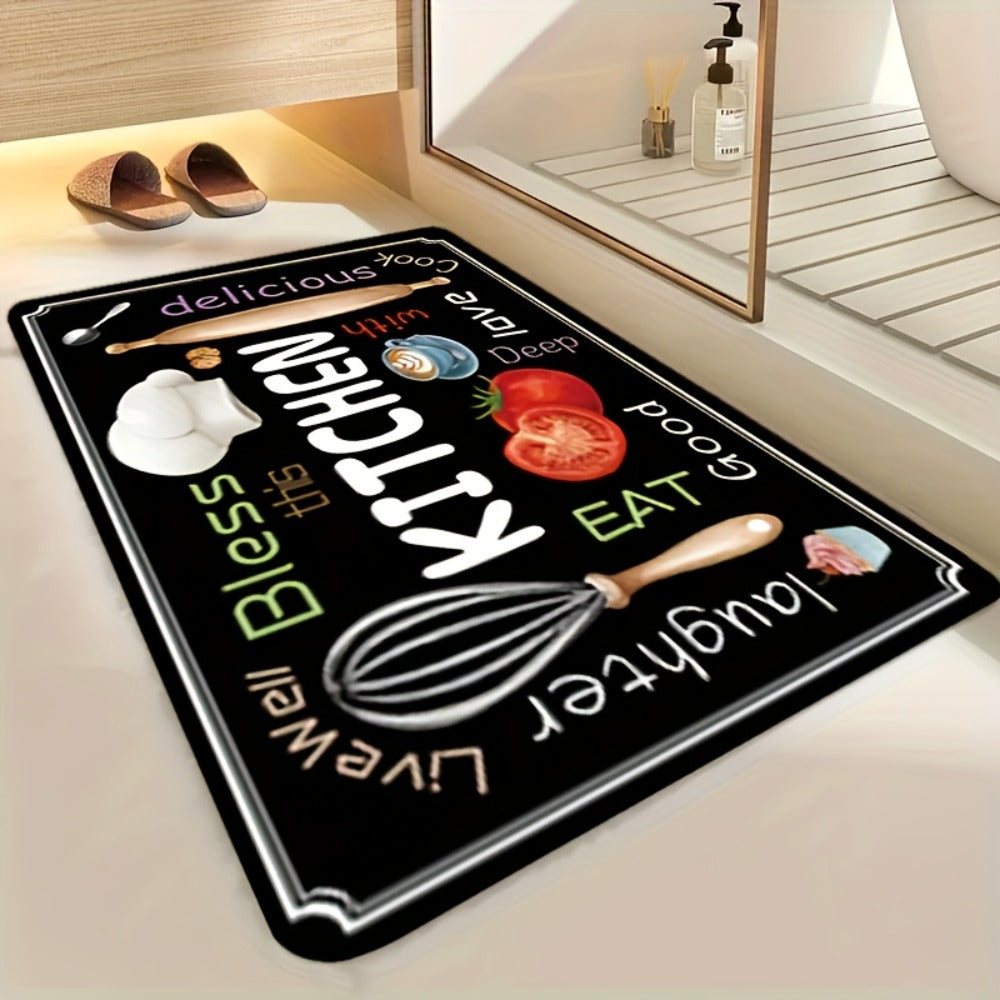 Diatomaceous Earth Kitchen Mat Set 2pcs - Non-Slip Soft Floor Mats for Kitchen Bathroom Bedroom Hallway, Dark Gray, Machine Washable - product image 6