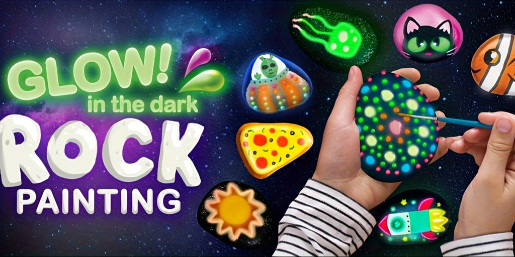 Graffiti Puzzle Outdoor Art Craft Activity Kit Non-Toxic Screen-Free Creative Birthday Party Gift for Boys Girls Ages 5+ – Stone Painting Set Glow in the Dark for Kids