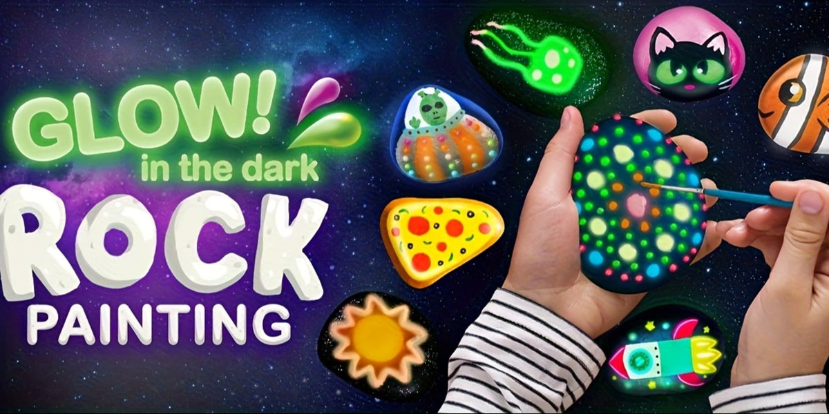 Graffiti Puzzle Outdoor Art Craft Activity Kit Non-Toxic Screen-Free Creative Birthday Party Gift for Boys Girls Ages 5+ – Stone Painting Set Glow in the Dark for Kids