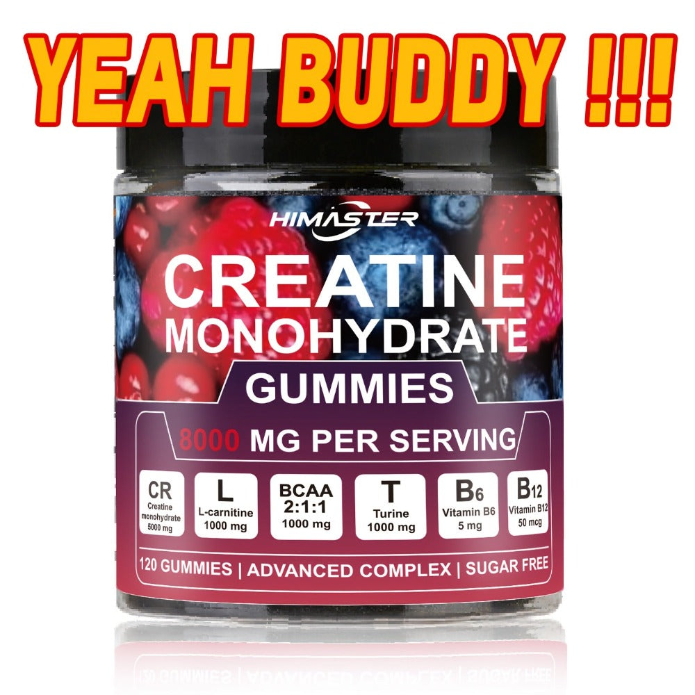 Creatine Monohydrate Gummies 8000mg Blueberry Flavor – with L-Taurine, BCAA, Vitamin B6 & B12 | Pre-Workout Muscle Strength & Endurance Supplement for Men & Women | 120 Count | Yea - product image 11