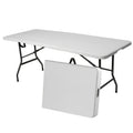 Folding Picnic Table Travel-friendly Plastic Camping Table Indoor Outdoor with Carrying Handle Lock 4FT 6FT Featherlight Fold Up Dining Table for Camping - product image