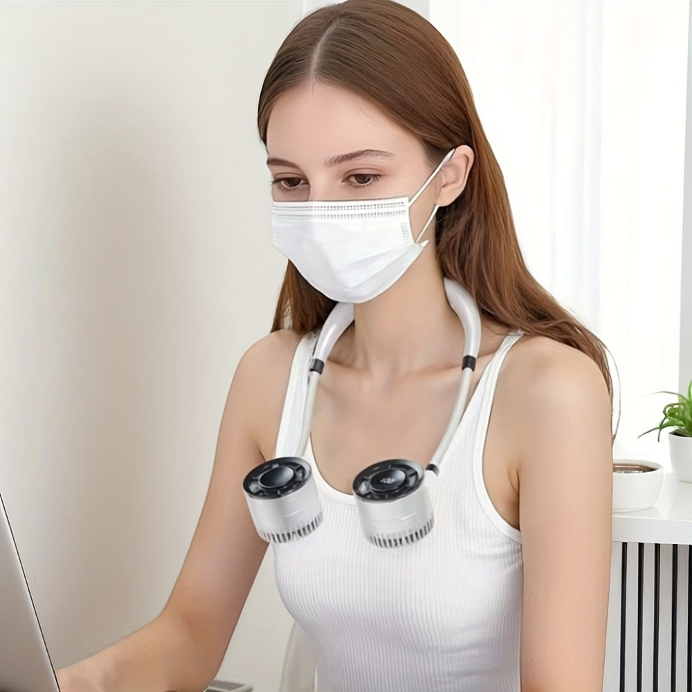 Neck Fan Wearable USB Rechargeable Hands-Free Personal Fan Ultra-Quiet Adjustable Speed Strong Wind for Home Office Outdoor Travel Commute - product image 5