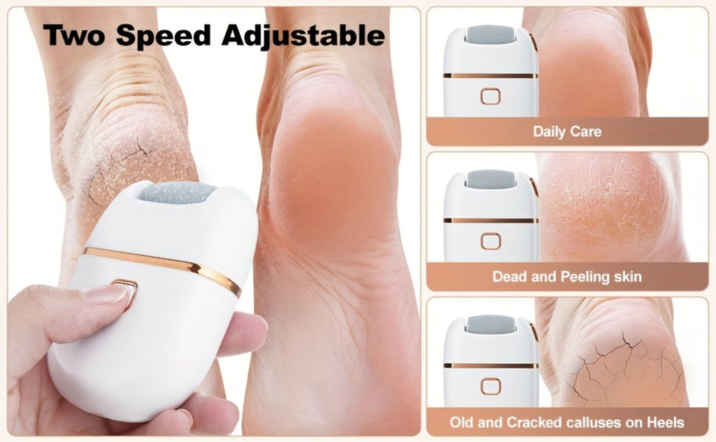 Electric Callus Remover Rechargeable Foot Grinder with 3 Replacement Heads 2 Speed Settings IPX5 Waterproof USB Charging Portable Pedicure Tool for Cracked Heels Dead Skin Women Me - product image 15