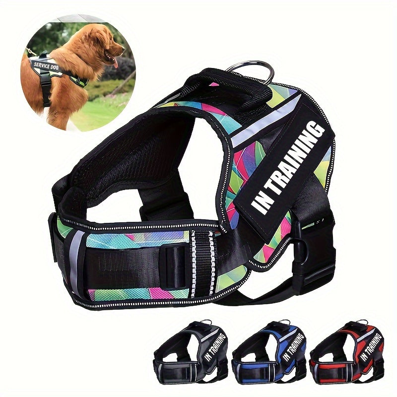 Adjustable Nylon Dog Harness No Pull with Reflective Strips & Neck Guard | Breathable Vest for XS to XL Dogs Walking Training - product image