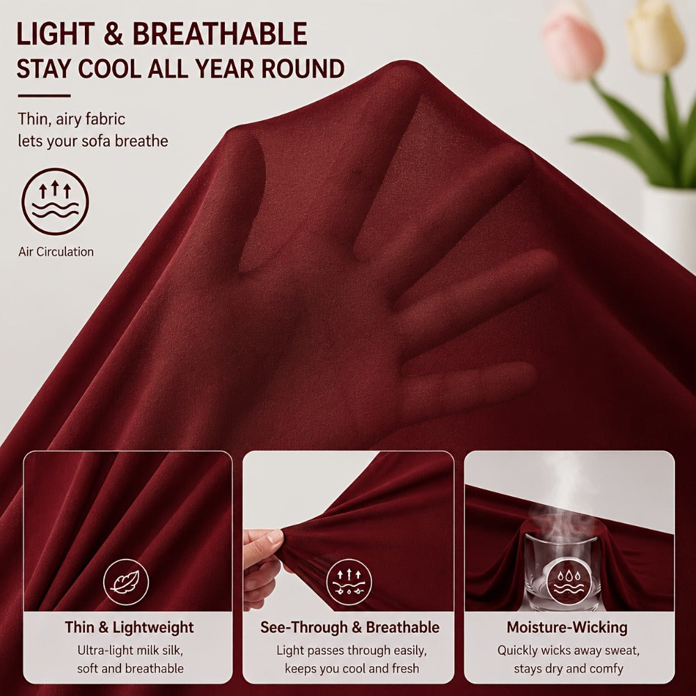 Stretch Sofa Slipcover Lightweight Breathable Elastic Full Cover Skirted Design Anti-Slip Soft Cool Comfort Machine Washable for 3 4 Seater Living Room Furniture Protector - product image 15