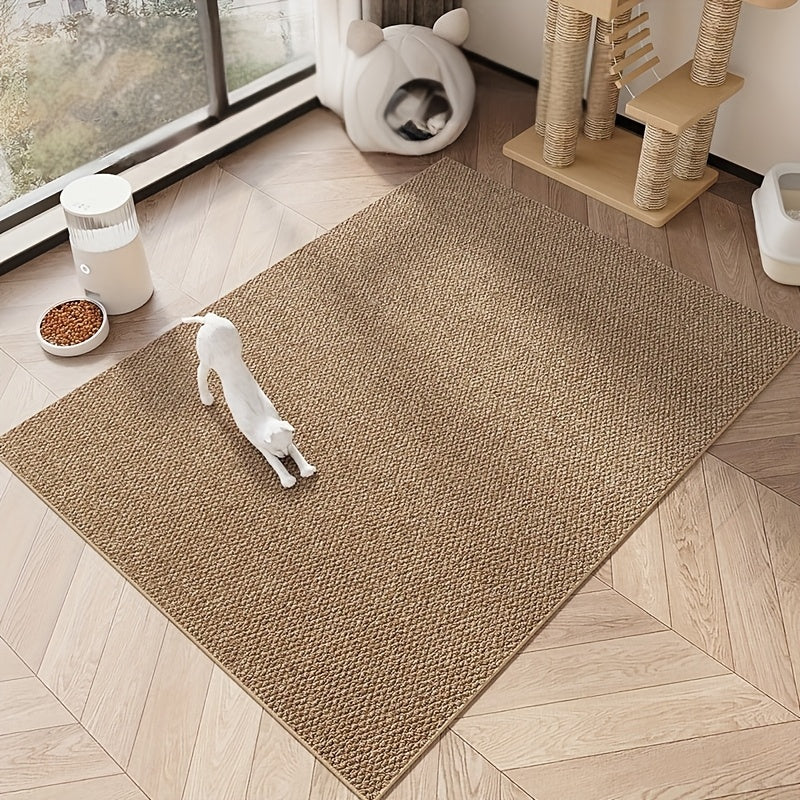Cat Scratching Mat Natural Seagrass Pet Bed Pad Dog Crate Mat Feeding Mat Pineapple Weave 23x35 Inch Sturdy Washable Indoor Cat Rug Lounge - product image 3