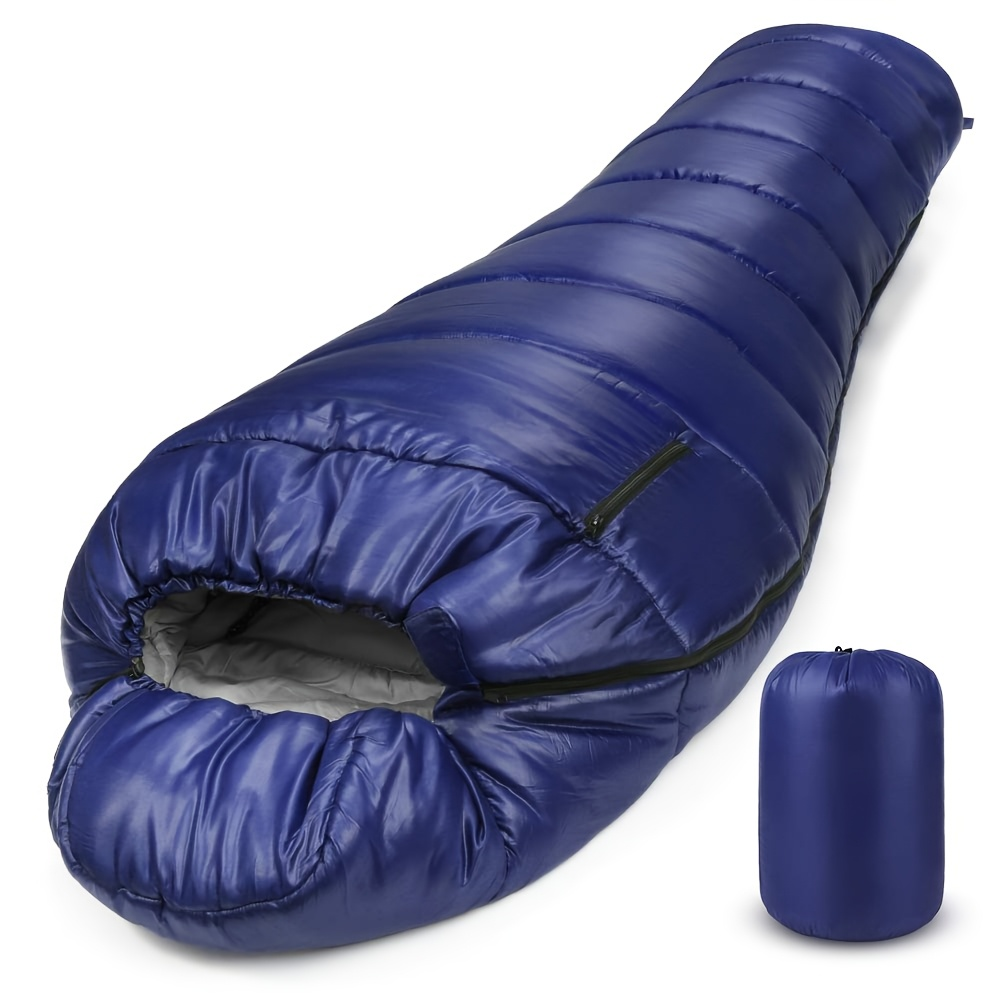 Mummy Sleeping Bag 15°F & 32°F – 3-4 Season Cold Weather Sleeping Bag for Adults, Ripstop Polyester Lining, Anti-Snag Zipper, Warm Washable Camping Sleeping Bag for Hiking, Backpacking & Outdoor