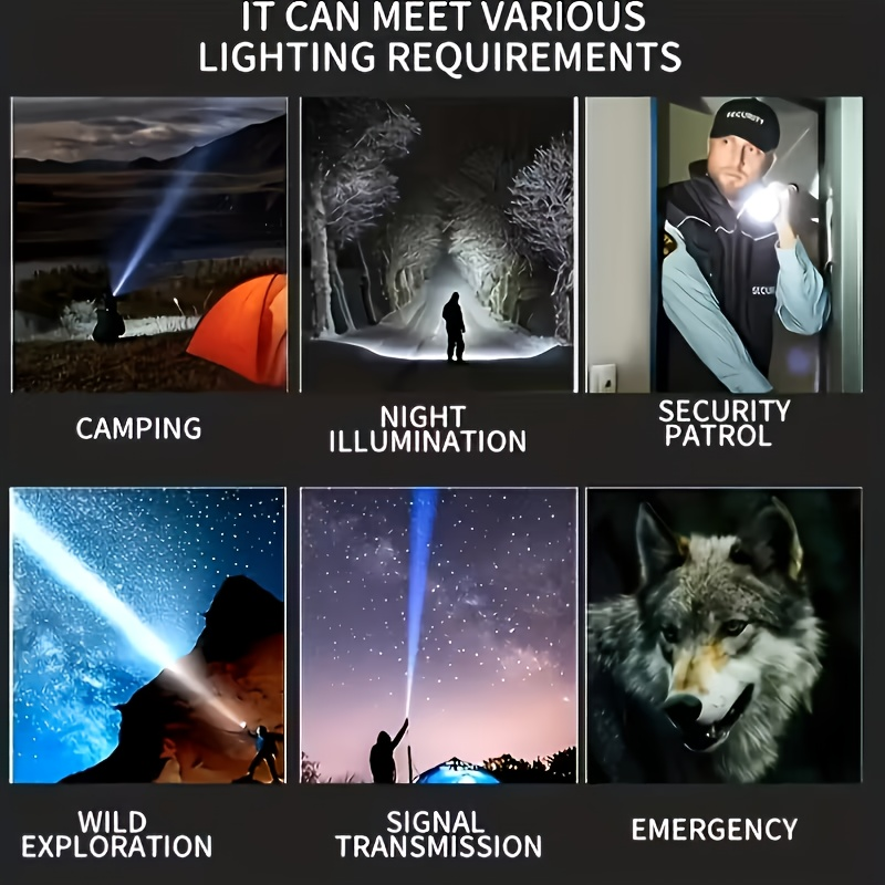 High Lumen Tactical Flashlight 2-Pack | COB Side Light, USB Fast Charging, Zoomable, Multiple Modes for Camping, Cycling, Fishing, Emergency & Outdoor - product image 10