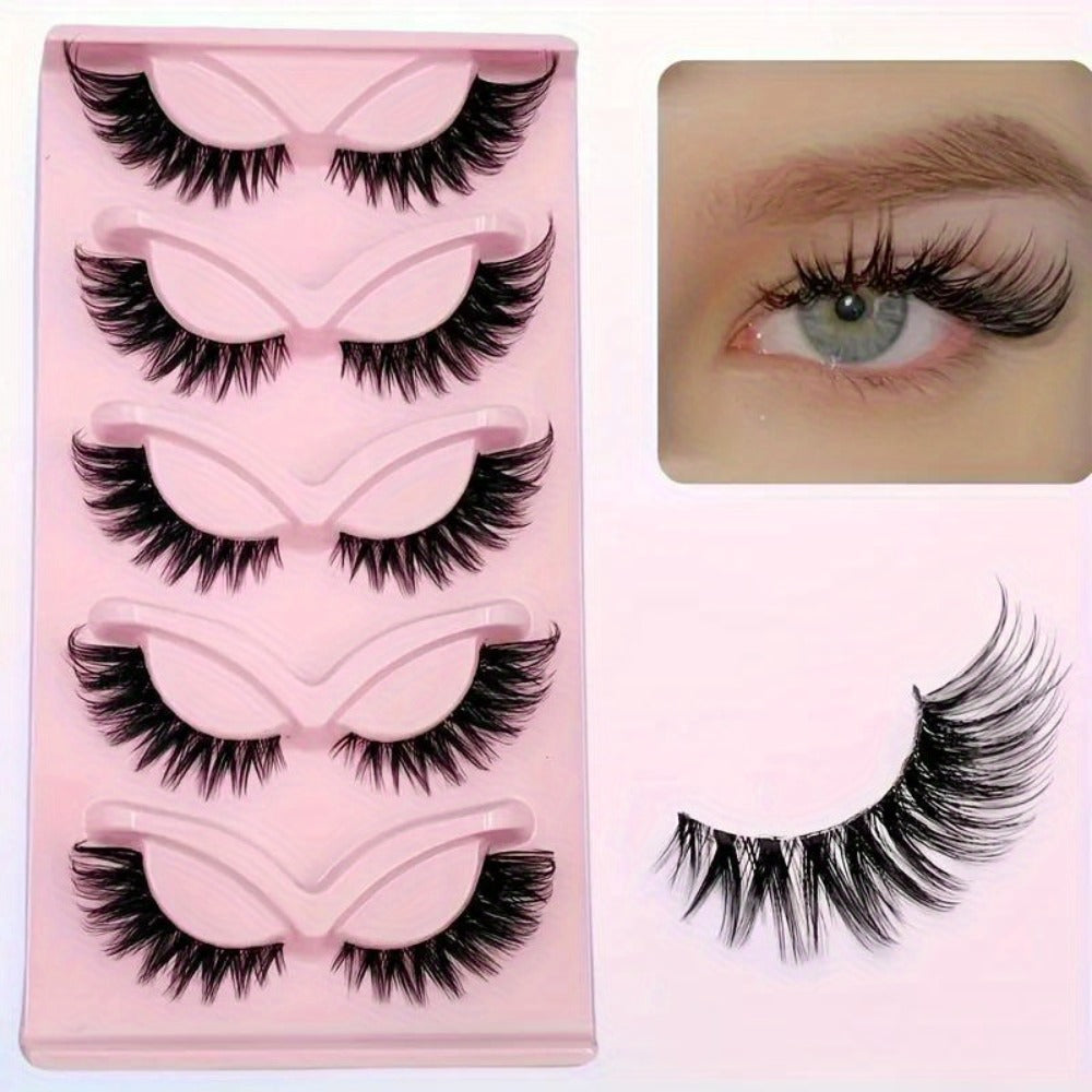 15 Pairs Cat Eye Strip Lashes — Natural Long Manga Wispy False Eyelashes with Winged Tips, 3 Boxes Elongated Dramatic Eye Look for Women, Party Date Night Everyday Wear & Cosplay - product image 4