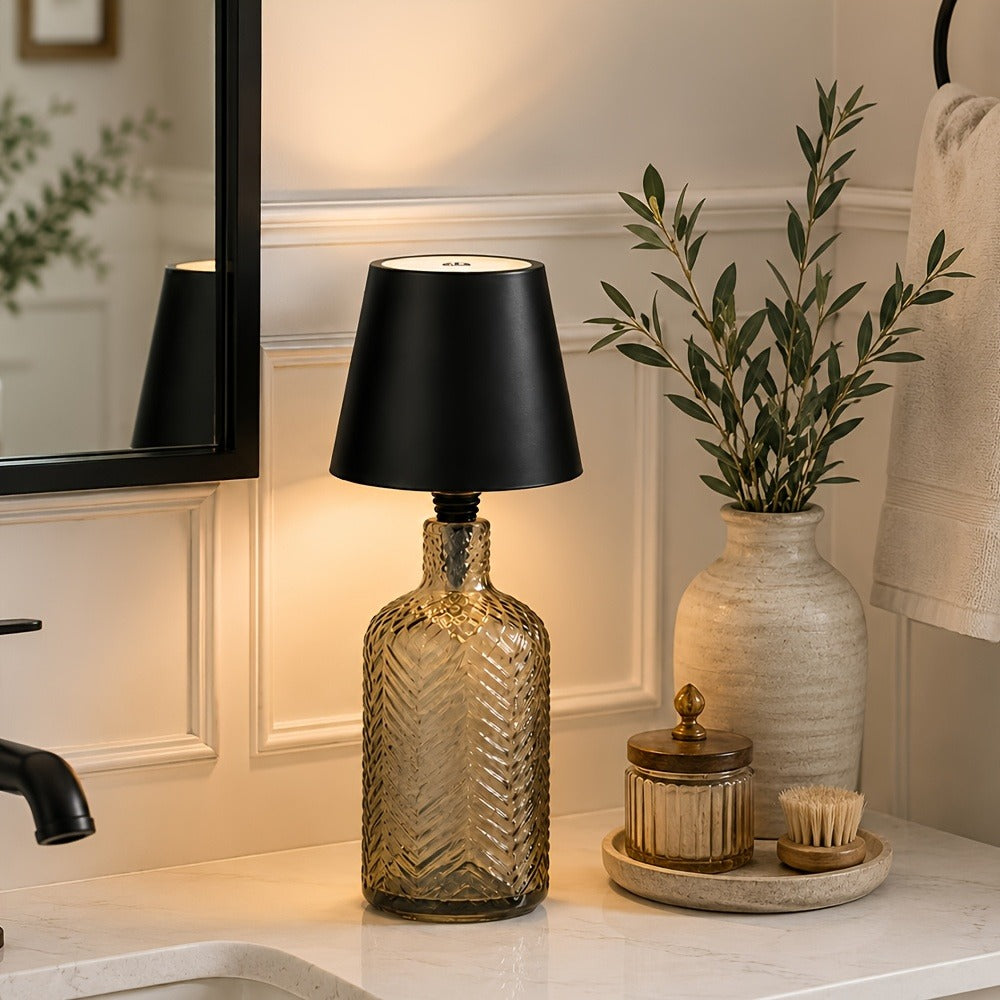 Rechargeable LED Bottle Lamp Table Lamp, 3 Color Temperatures, Touch Control Dimmable Bedside Light for Bedroom Dining Room Bar Desk – Modern Minimalist Design - product image 10