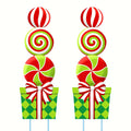 2D Flat, [2D Flat] [2D Flat] Christmas Peppermint Candy Lawn Stake Set of 2, Giant Swirl Lollipop Yard Cutout, Festive Outdoor Front Garden Christmas - product image 3