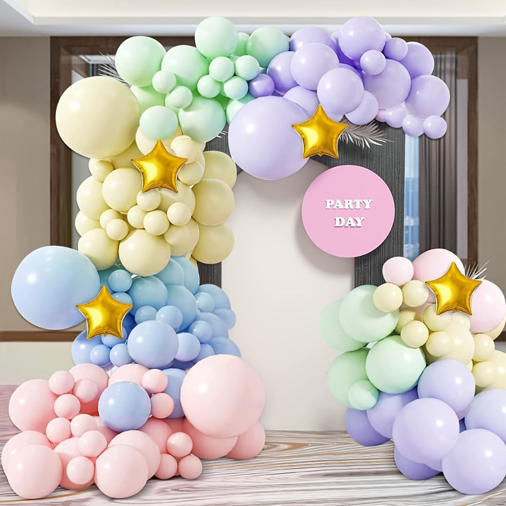 Pastel Balloon Set 370pcs – 10 & 5 Inch Macaron Latex Balloons with Wreath Kit for Birthday Party, Wedding, Graduation & Celebration Decorations - product image 5
