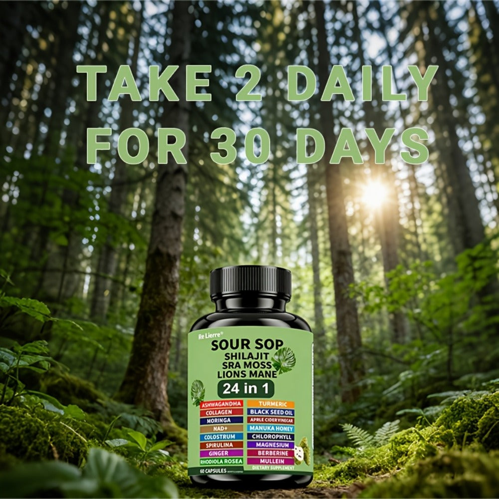 Sea Moss Capsules 24-in-1 with Soursop, Lion's Mane, Shilajit & 20 More Superfoods — Gut Health, Immune Support, Brain & Antioxidant Defense Formula for Women & Men - product image 14
