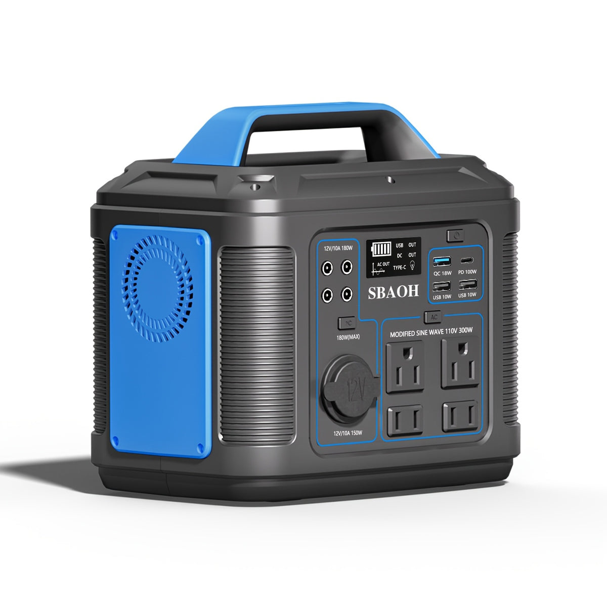 Portable Power Station 296Wh 80000mAh Solar Generator W/ 100W PD Fast Charging, 13 Outlets, Digital Display, Lithium-ion Battery for Outdoor Solar Lights - product image 6