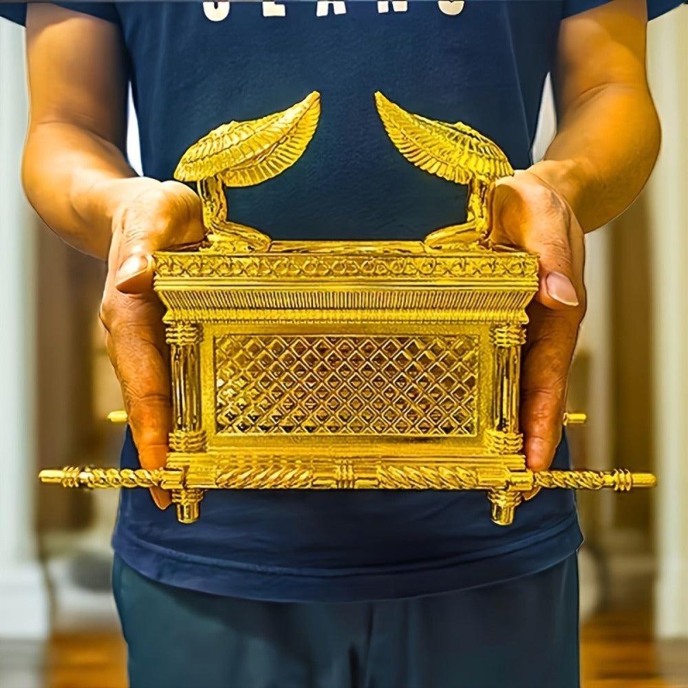 Ark of the Covenant Figurine – Golden Artisan Tabletop Statue, Spiritual Religious Decor for Home & Office, Hanukkah, Easter & Ramadan Gift Ornament, Indoor Outdoor Display, Medium - product image 2