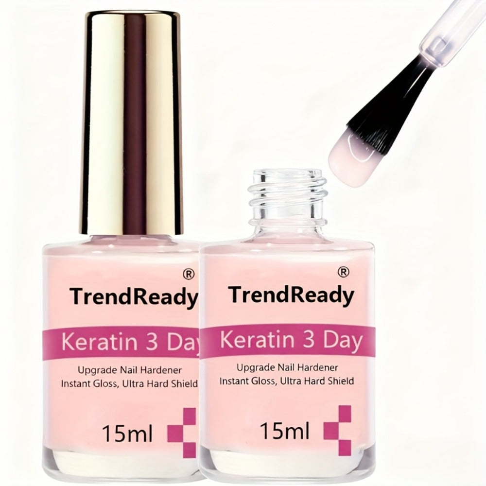 Nail Strengthener 2 Pack 4-in-1 Natural Protein Hardener — Extra Strong Fast Drying Nail Growth Treatment Base Coat for Weak Brittle Splitting Nails, Women Men All Nail Types - product image