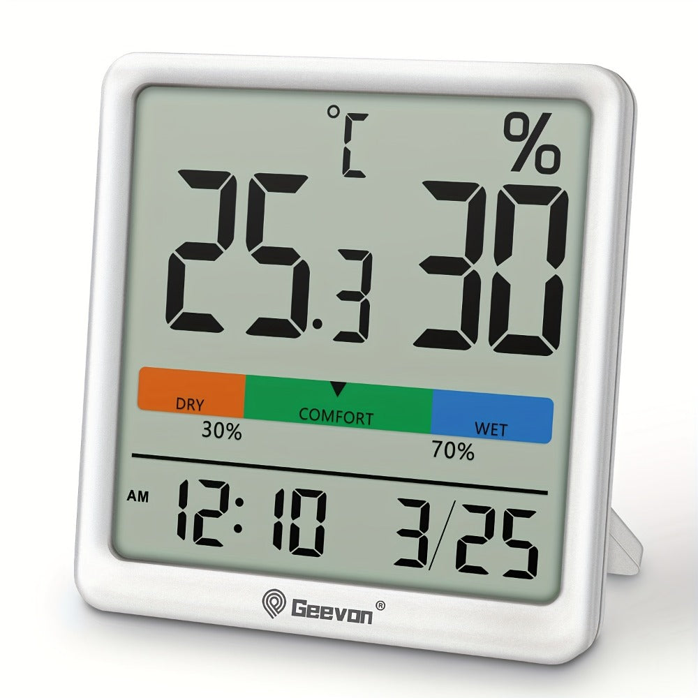 Indoor Thermometer Hygrometer Digital | Accurate Temperature Humidity Monitor with Clock & Calendar | Desktop Room Humidity Gauge for Home Office Bedroom Baby Room - product image 5