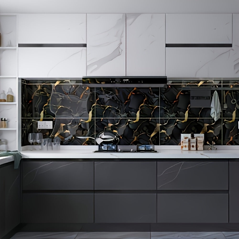 Peel and Stick Marble Tile Stickers – Self Adhesive Foam Wall Tiles for Bathroom Kitchen Office Bohemian Home Decor (50/100pcs, White/Gray/Black/Blue Gold) - product image 22