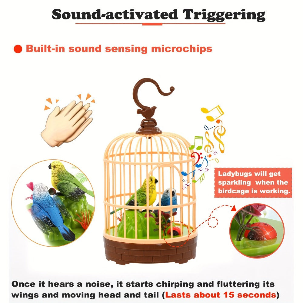 Chirping & Wing-Fluttering Parrot, Interactive Sound-Responsive Animal Toy, Battery Powered, Birthday Christmas Gift for Kids Boys Girls – Mini Voice-Activated - product image 4