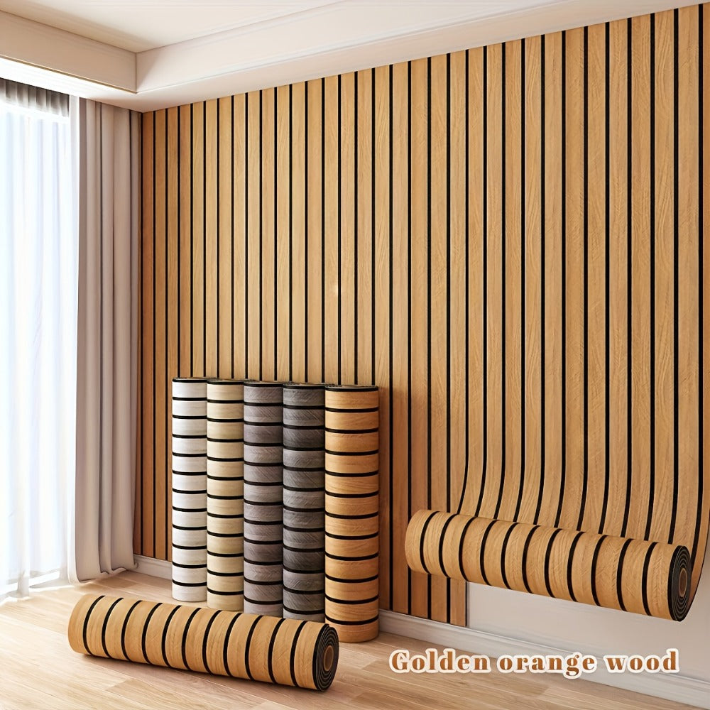 3D Wood Grain Wall Panels Self-Adhesive Peel and Stick Soundproof Grid Board Thick Matte Finish Wallpaper for Walls Ceilings Curved Surfaces Home Decor Easy Install - product image