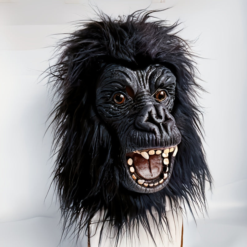 Black White Animal Costume Mask for Adults Halloween Costume Parties Cosplay Prank Photo Prop Birthday Gift Durable | Elephant Monkey Latex Full Head Mask Realistic