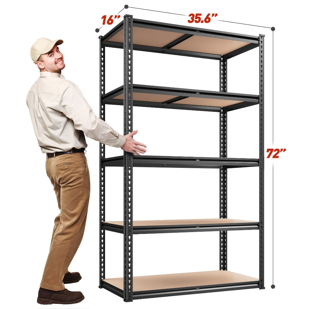 Heavy Duty Garage Shelving Unit 5-Tier Metal Storage Shelf – 2000/2500 LBS Capacity Adjustable Steel Shelves for Garage, Basement & Warehouse | 60"/72" H Utility Rack for Kitchen,  - product image 3