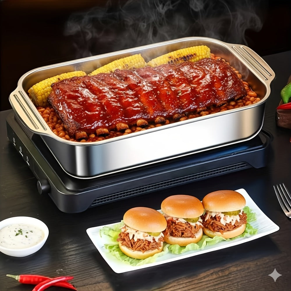 Stainless Steel Baking Pan Set 4-Piece – 2 Deep Roasting Pans & 2 Lidded Pans with Handles, 6-Liter Large Capacity 16.14" Rectangular Baking Pans for Lasagna, Fish, Chicken & Roast - product image 10