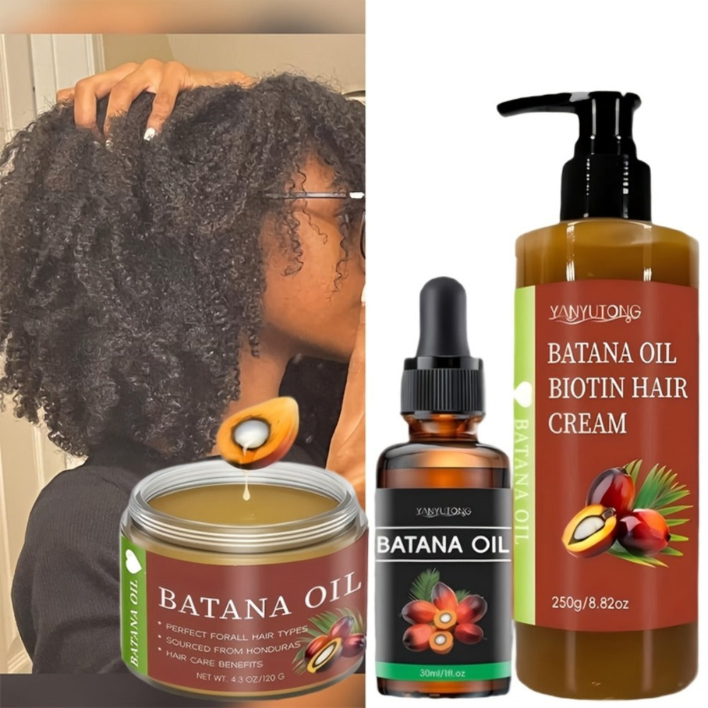 Honduras Batana Oil 3-Piece Complete Hair System — Cold Pressed Hair Cream, Hair Oil & Essential Oil with Biotin | Thickens, Strengthens & Nourishes Scalp | Prevents Breakage | All - product image 6
