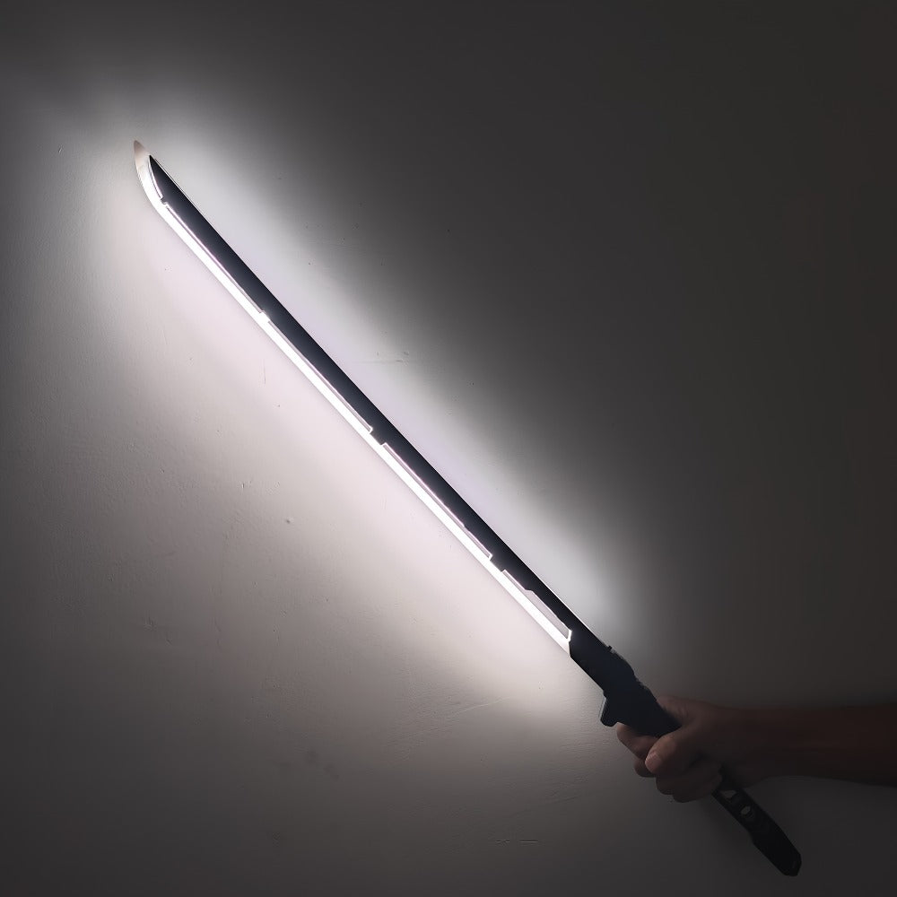 1:1 Scale Sci-Fi Glowing Sword for Cosplay Halloween Masquerade Party Display Collectible Blunt Safe Red Orange Green – LED Cyberpunk Katana Prop 80cm Acrylic - product image 24