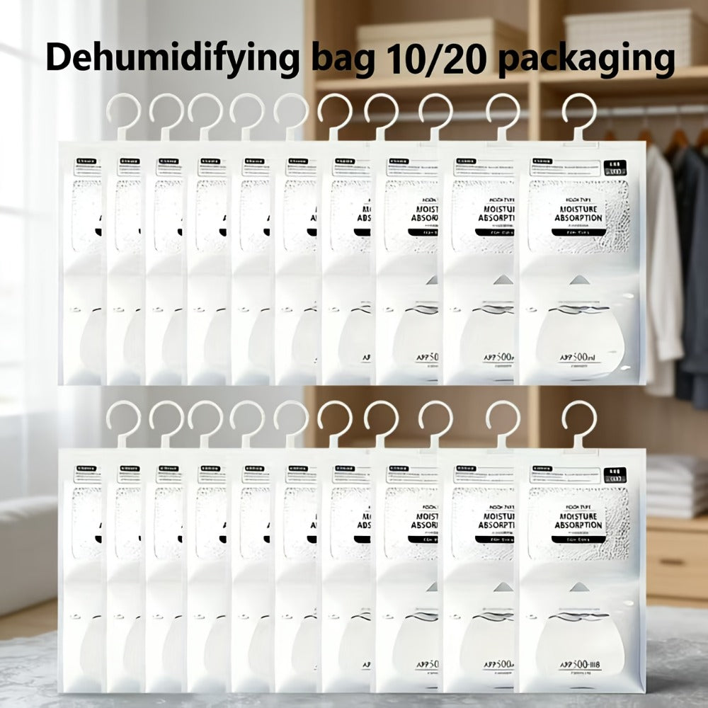 Hanging Moisture Absorber Bags 10-Pack, Dehumidifier Bags for Closet Wardrobe Bedroom Bathroom, High-Efficiency Moisture Proof Damp Absorbing Home Dehumidification - product image 8