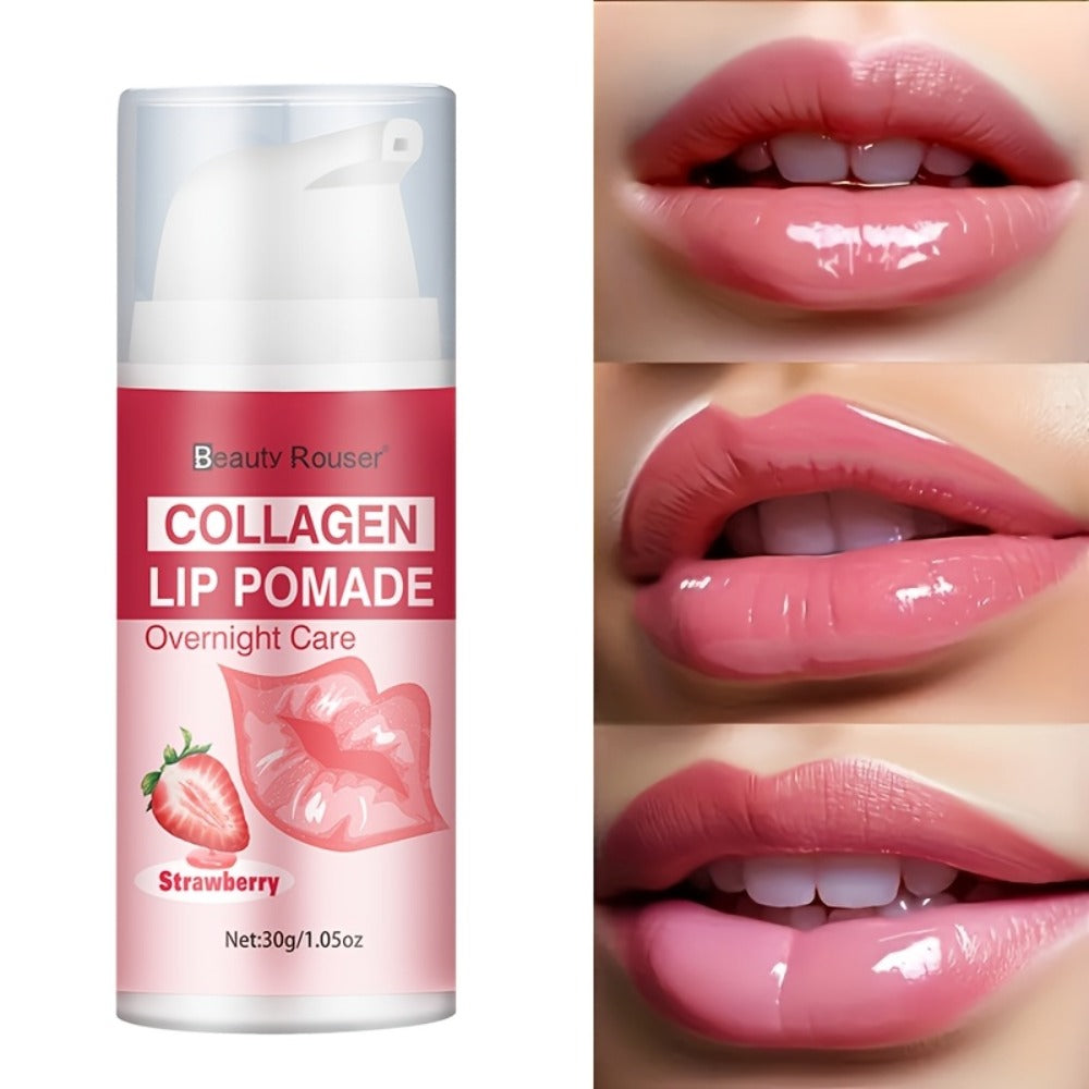 Lip Pomade Collagen 30g Moisturizing Plumping Lip Essence — Deep Hydration Day & Night Lip Care Nourishes Repairs Dry Chapped Lips Long-Lasting Clear Glossy Finish All Skin Types - product image