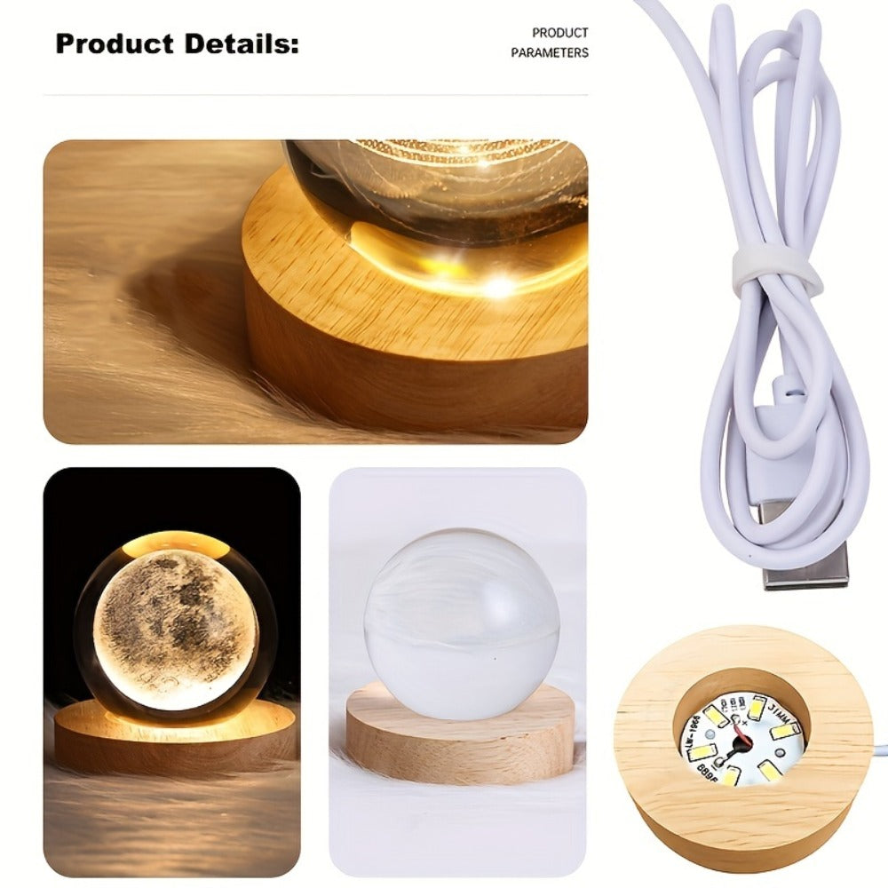 Starry Sky Crystal Ball Night Light – 3D Blue Galaxy Glass Sphere LED Desk Lamp, Creative Tabletop Decor Light for Bedroom, Unique Gift for Holiday Party Birthday (Blue Starry Sky) - product image 7