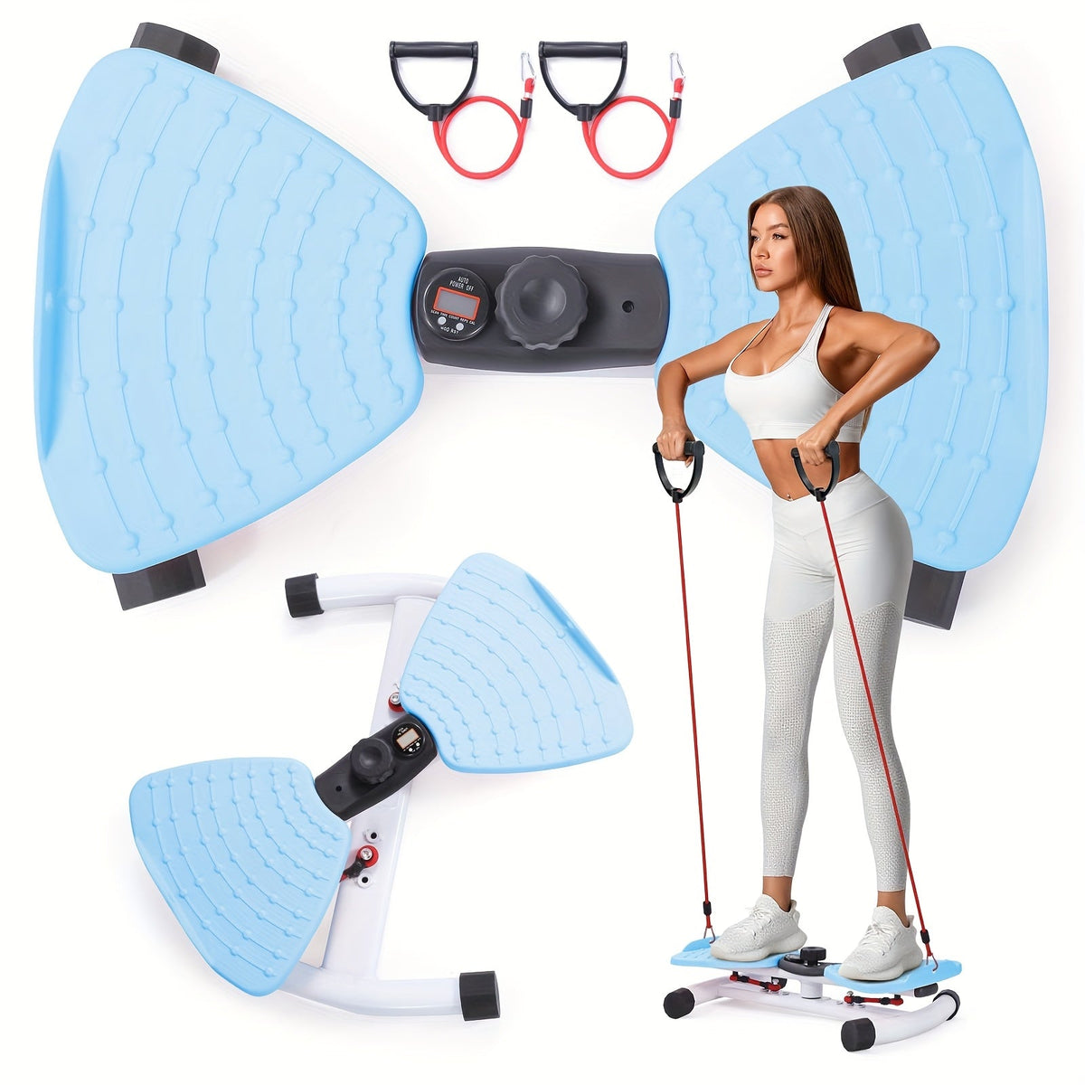 Waist Twisting Board Ab Twister for Home Gym | Track Time, Reps & Calories | Noiseless 360° Twist Exercise Machine with Digital Display, Figure-8 Resistance - product image