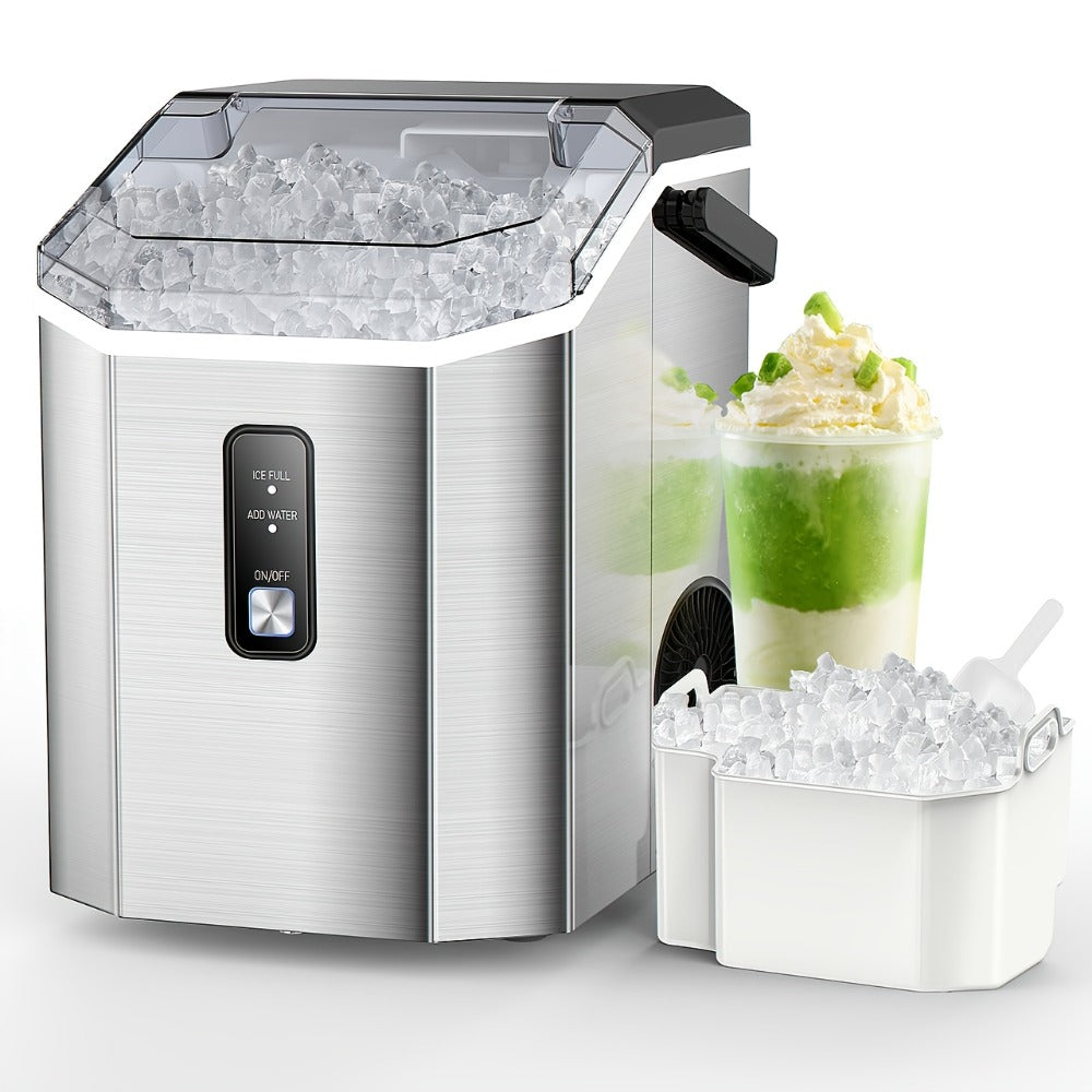 Countertop Nugget Ice Maker 35lbs in 24hrs, Self-Cleaning Portable Ice Machine with Ice Scoop & Basket, Stainless Steel, for Home Kitchen Office Camping RV Bar - product image 10