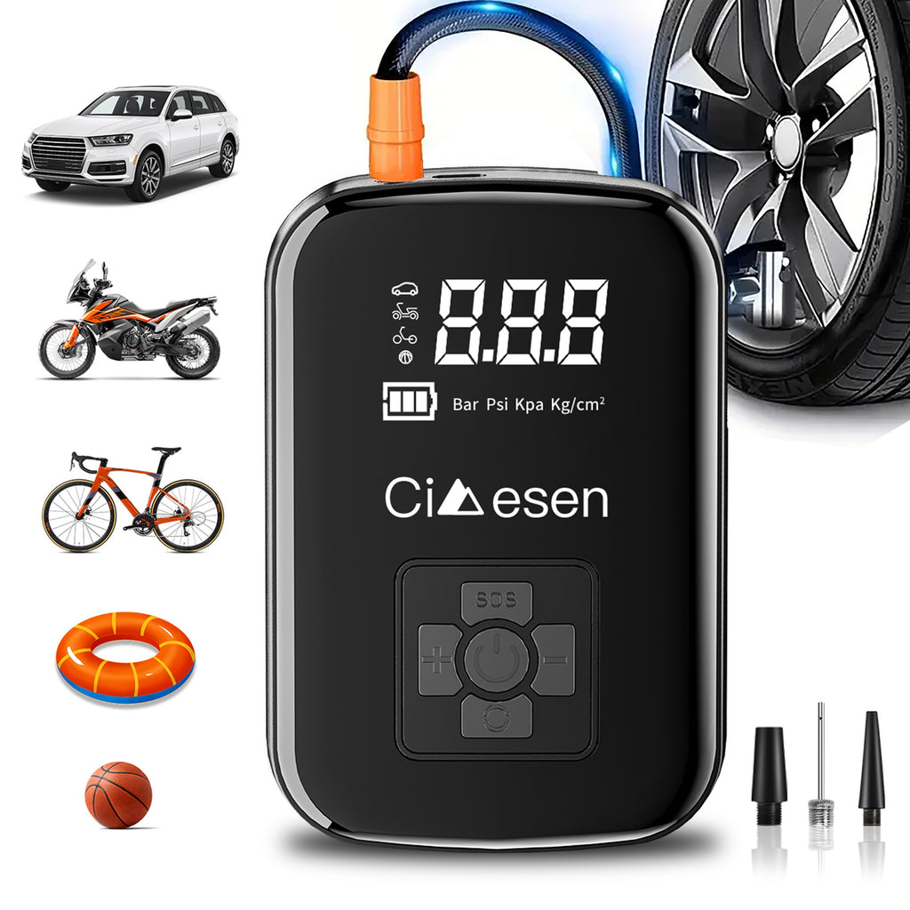1pc Tire Inflator Portable Air Compressor, Fast Cordless Air Pump, Digital Display With Multi-function Nozzle Adapter and Long-lasting Lithium Battery For Car - product image 3
