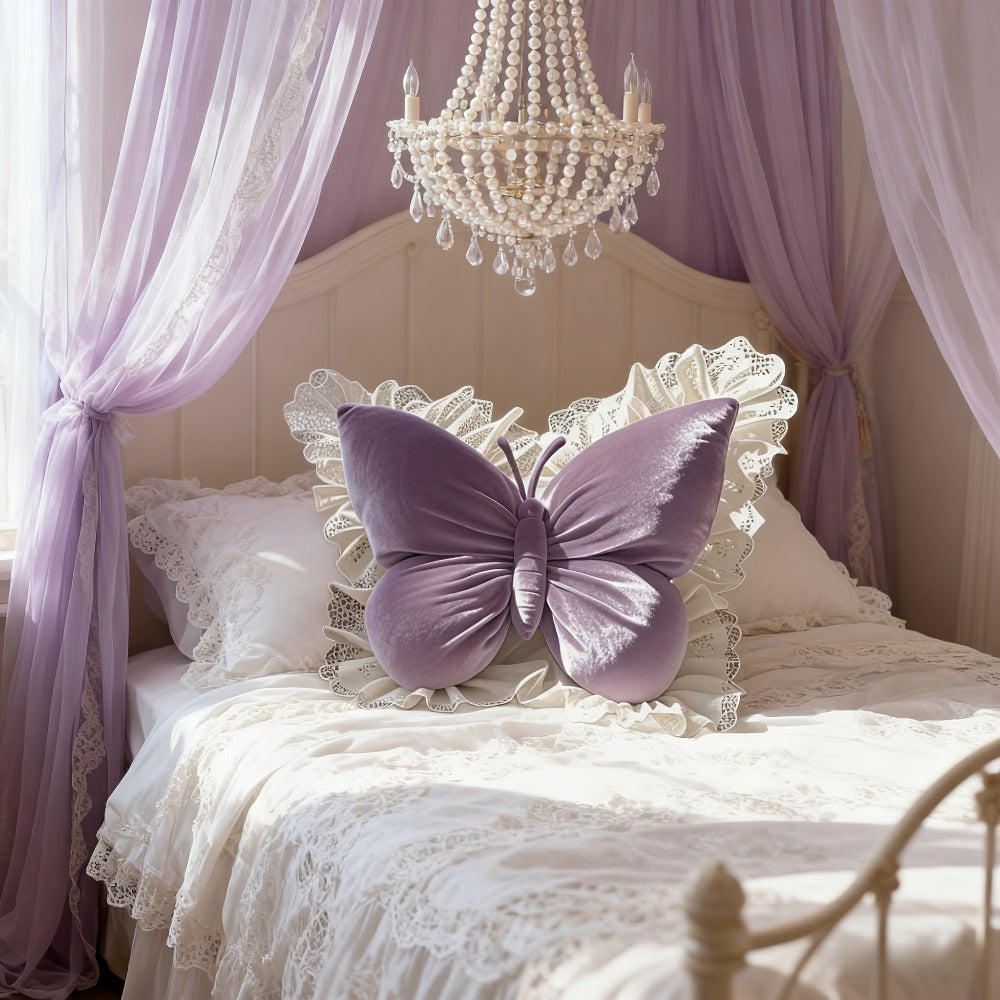 Butterfly Shaped Throw Pillow 3D Bow Decorative Cute Accent Pillow for Bed Sofa Couch Velvet Soft Polyester Fill Whimsical Home Decor Gift Multiple Colors 40x28cm - product image 10