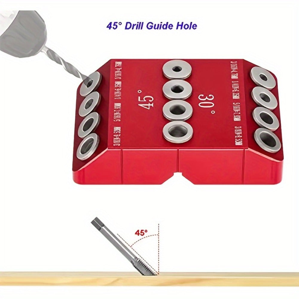 Metal Drill Guide Jig 30° 45° 90° with Allen Wrench – Precise Multi-Angle Drilling for Cable Railing, Lag Screw, Deck Post & Stair Handrail Installation - product image 5