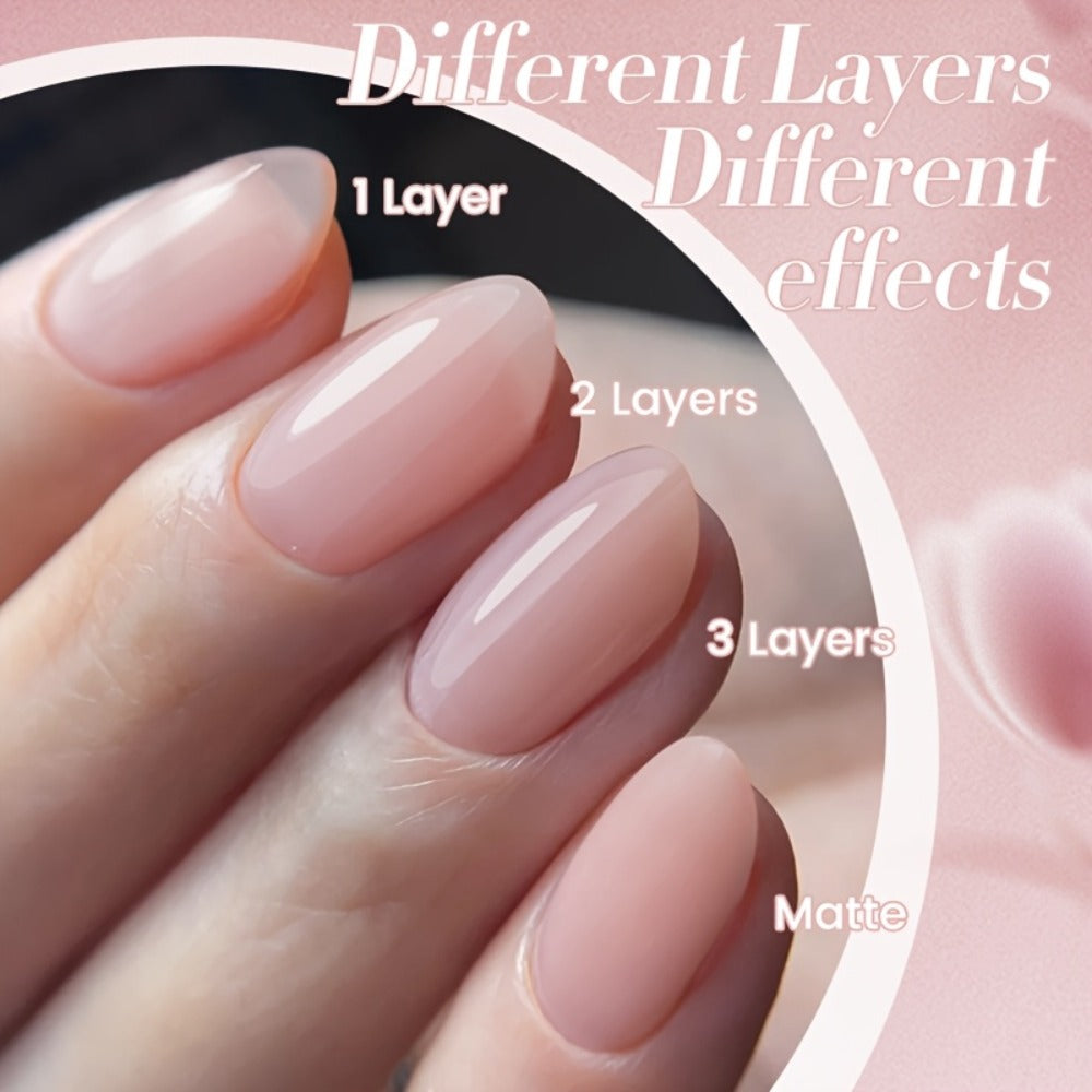 Nude Jelly Gel Nail Polish 10ml Skin Tone Transparent Finish – Semi-Permanent Soak-Off UV LED 30-Day Wear, Jade Nail Art Minimalist Natural Look for Women, Shades JN05 JN68 JN75 JN - product image 13