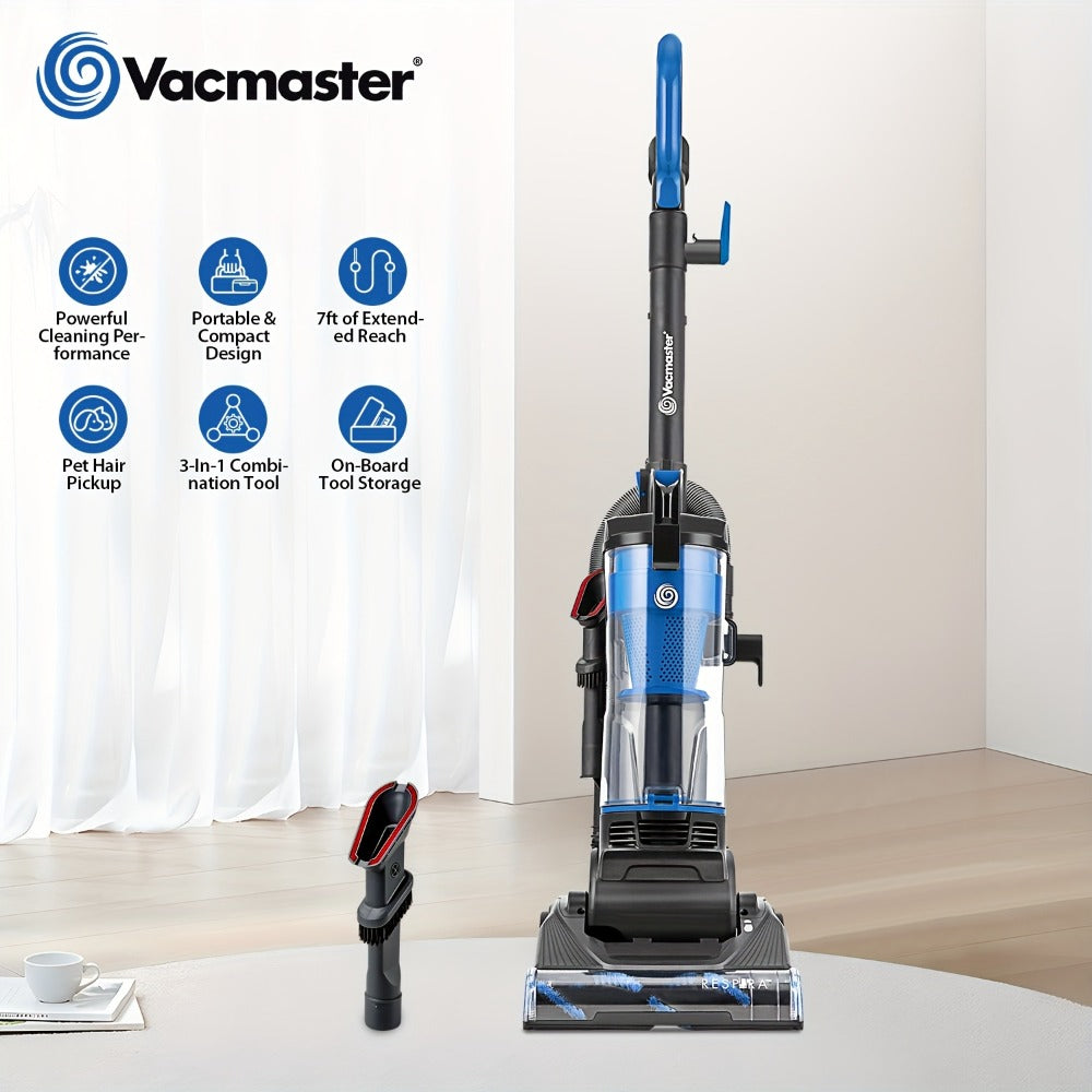 Bagless Upright Vacuum 1150W Cyclone Filtration Large Dust Cup 17ft Cord Corded Floor Cleaner for Carpet Hard Floor Pet Hair Home Deep Cleaning - product image