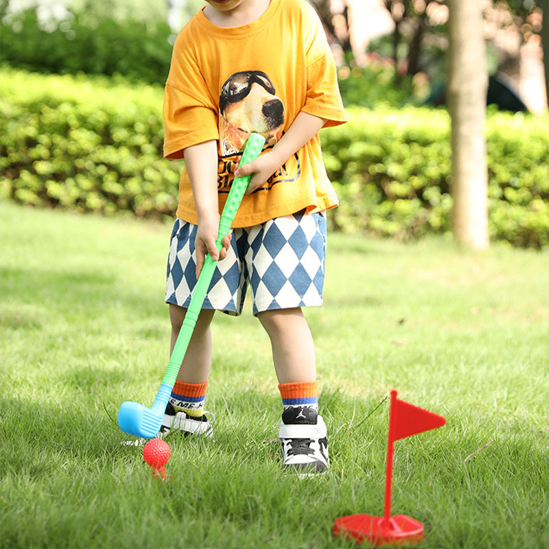 Family Indoor Outdoor Sports Toy, Fun Gift for Boys Girls – Kids Golf Club Set with Putting Mat, Balls & Golf Cart